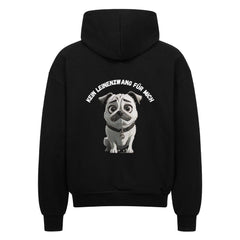 Unisex Hoodie mit Reißverschluss, "Kein Leinenzwang für mich", hochwertiger Baumwollstoff, oversized Schnitt, große kapuzenlose Kordel, hochwertige Verarbeitung.