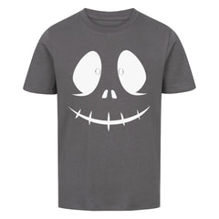 Nachhaltige Halloween Kinder T-Shirt aus Bio-Baumwolle mit lustigem Gesichtsmotiv.