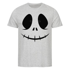Unisex nachhaltiges Halloween Basic Shirt aus 100% Bio-Baumwolle mit Schwarz-Weiß-Print.