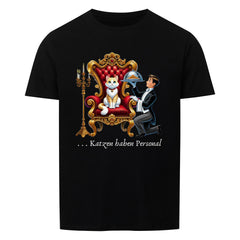 Unisex klassisches T-Shirt "Katzen haben Personal" mit Katzenmotiv, 100% Baumwolle, bequeme Passform.