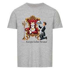Unisex T-Shirt mit "Katzen haben Personal" Design, klassischer Schnitt, 100% Baumwolle.