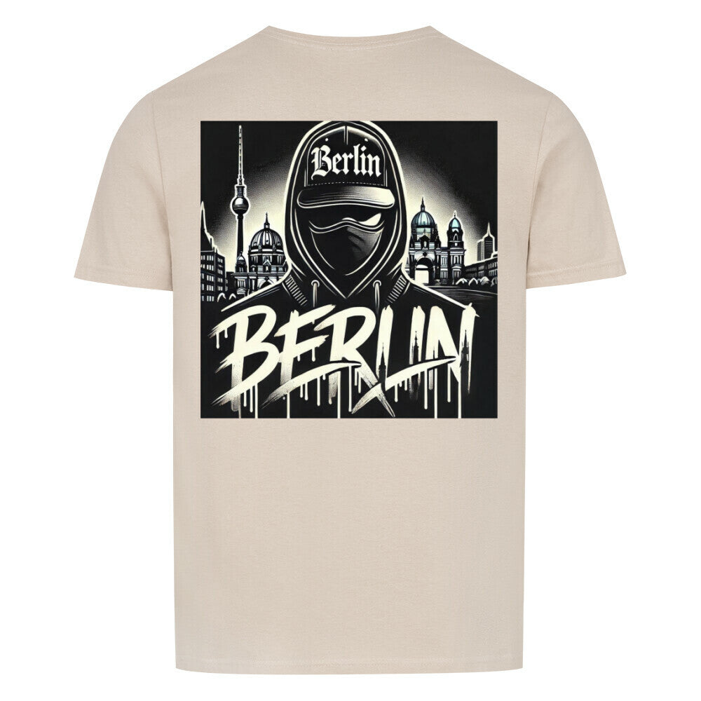 Unisex Berlin Shirt with skyline graphic, 100% cotton, classic fit.