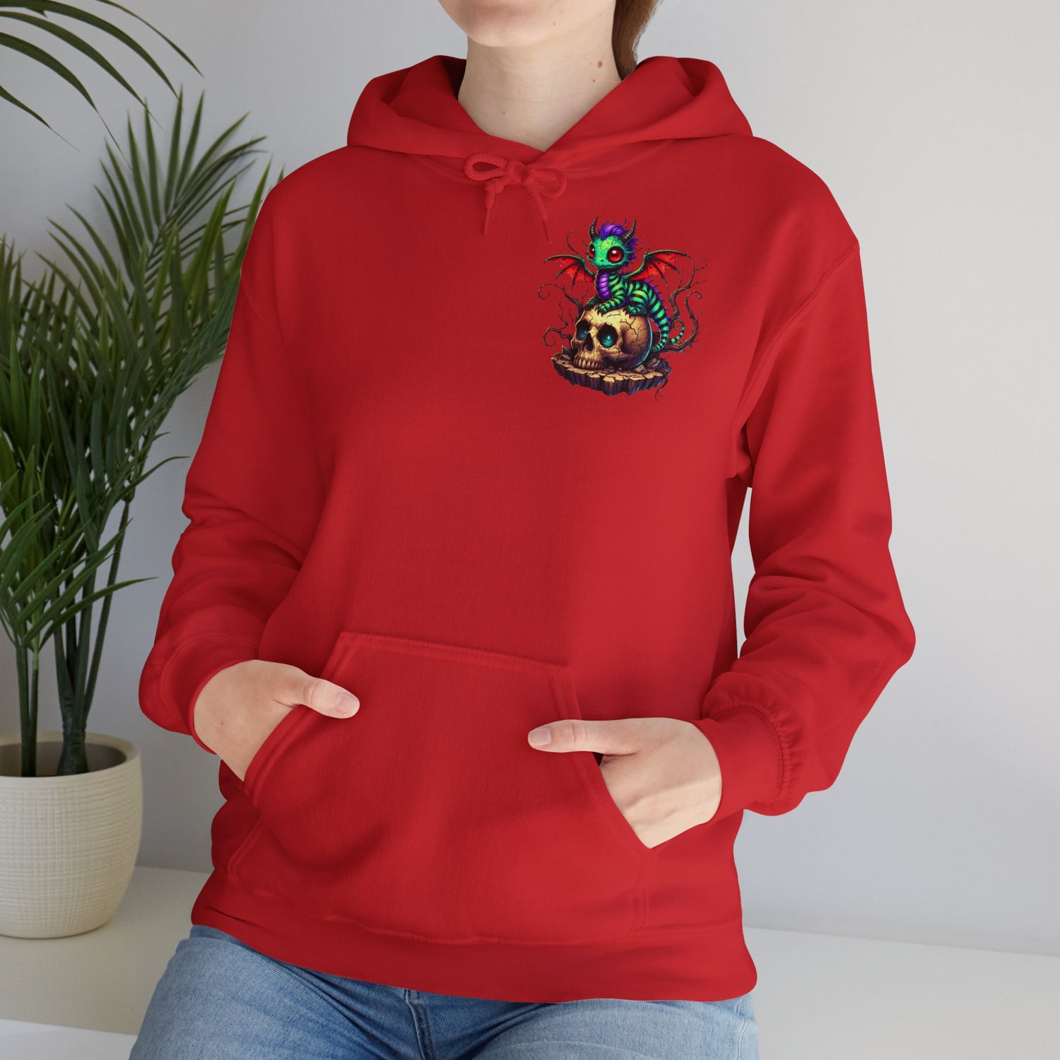 Drache mit Totenkopf Unisex Hoodie Sweatshirt