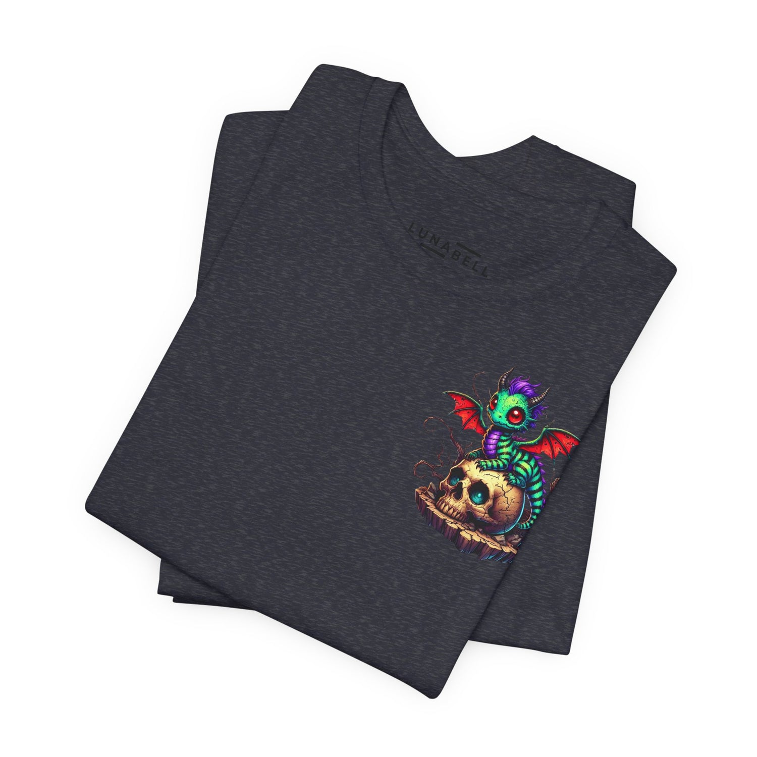Drache auf Totenschädel Unisex Jersey TShirt